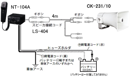 【S-NT104A-A】UNI-PEX 車載用アンプ スピーカー セット 10Wクラス 24V電源用